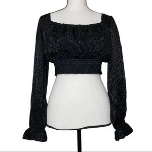 Storia Black Leopard Crop Top